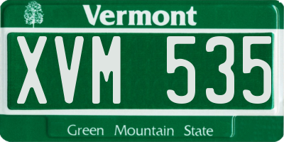 VT license plate XVM535