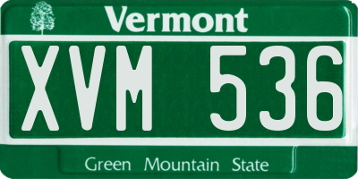 VT license plate XVM536