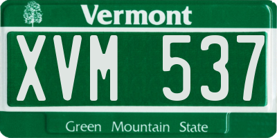 VT license plate XVM537