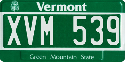 VT license plate XVM539