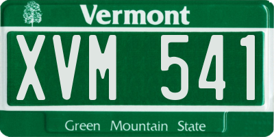 VT license plate XVM541
