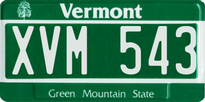 VT license plate XVM543