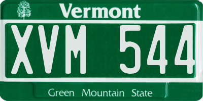 VT license plate XVM544