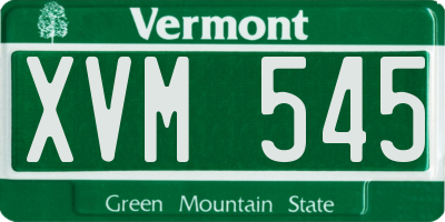 VT license plate XVM545