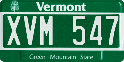 VT license plate XVM547