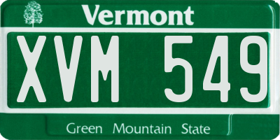VT license plate XVM549