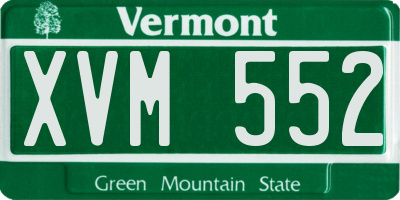 VT license plate XVM552