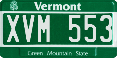 VT license plate XVM553