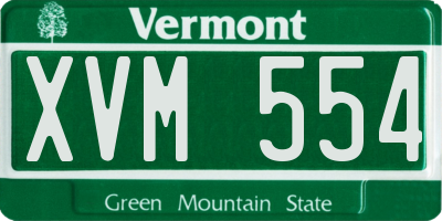 VT license plate XVM554