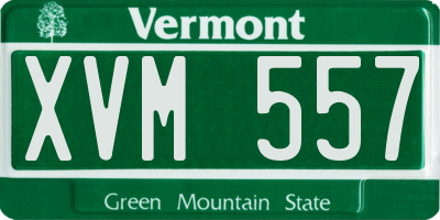 VT license plate XVM557
