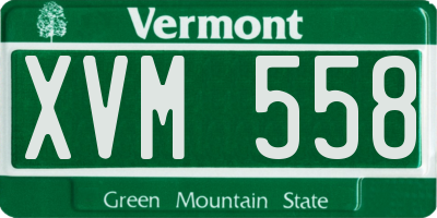 VT license plate XVM558