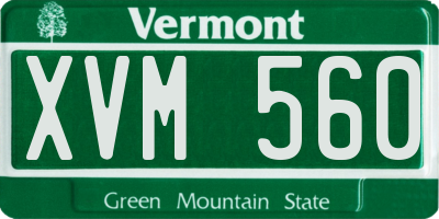 VT license plate XVM560