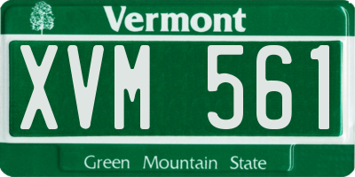 VT license plate XVM561