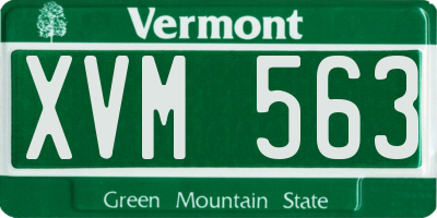 VT license plate XVM563