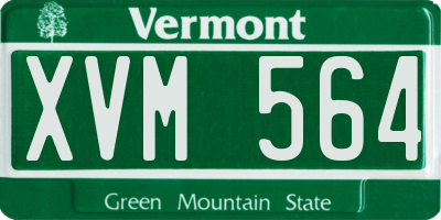 VT license plate XVM564
