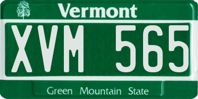 VT license plate XVM565