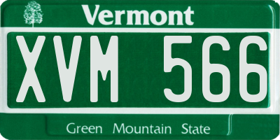 VT license plate XVM566