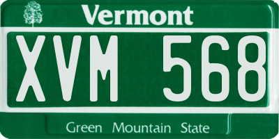 VT license plate XVM568