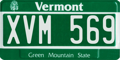VT license plate XVM569