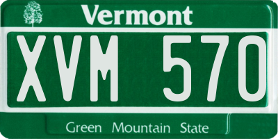 VT license plate XVM570