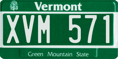 VT license plate XVM571