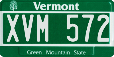 VT license plate XVM572