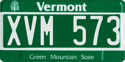 VT license plate XVM573