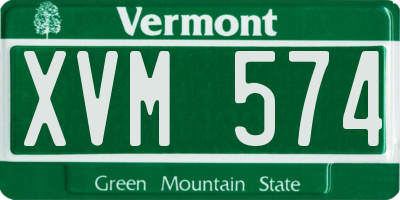 VT license plate XVM574