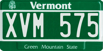 VT license plate XVM575