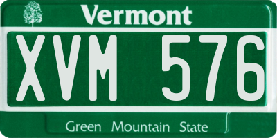 VT license plate XVM576
