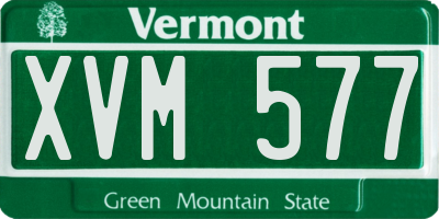 VT license plate XVM577
