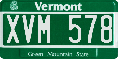 VT license plate XVM578