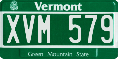 VT license plate XVM579