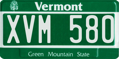 VT license plate XVM580