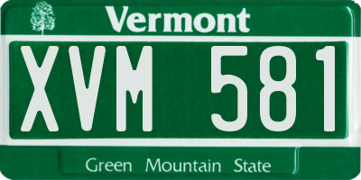 VT license plate XVM581