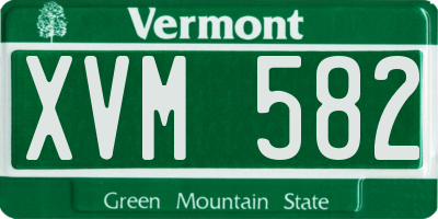 VT license plate XVM582