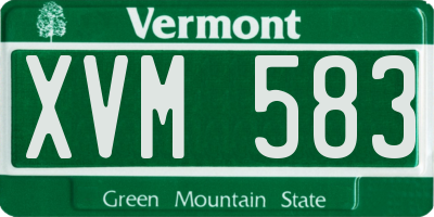 VT license plate XVM583