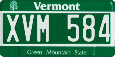 VT license plate XVM584
