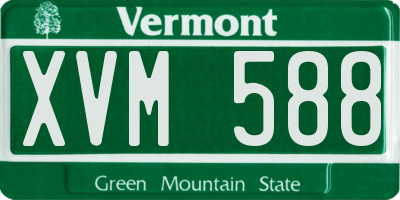 VT license plate XVM588