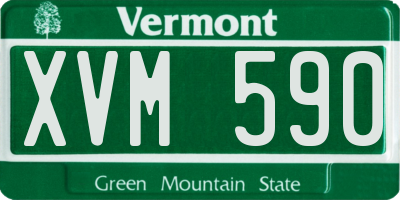 VT license plate XVM590