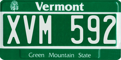 VT license plate XVM592