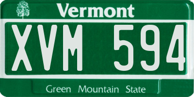 VT license plate XVM594