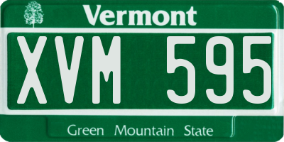 VT license plate XVM595