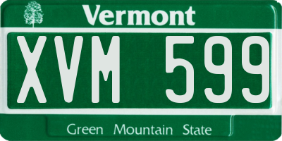 VT license plate XVM599