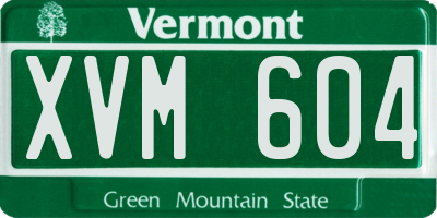VT license plate XVM604