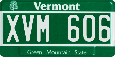 VT license plate XVM606