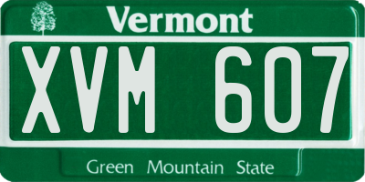 VT license plate XVM607