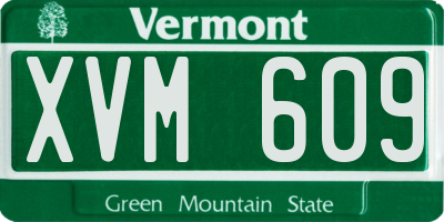 VT license plate XVM609