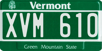 VT license plate XVM610