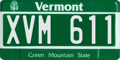 VT license plate XVM611